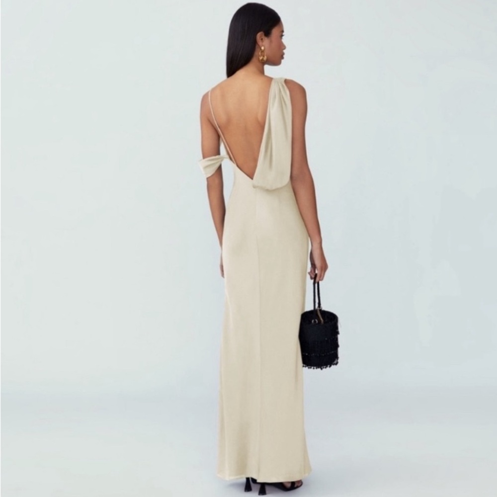 FAME and PARTNERS Francois Drape Gown in Champagne - Picture 3 of 14